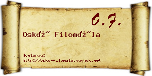 Oskó Filoméla névjegykártya